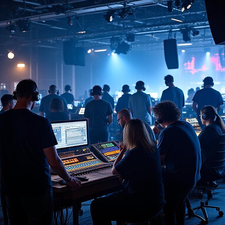 Tidal Bass production team working behind the scenes at event